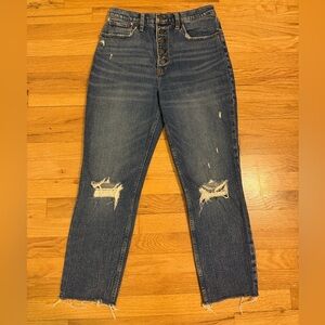 Abercrombie & Fitch High Rise Distressed Blue Jeans - Size 6
